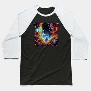 Surrealist space artwork with planets Baseball T-Shirt